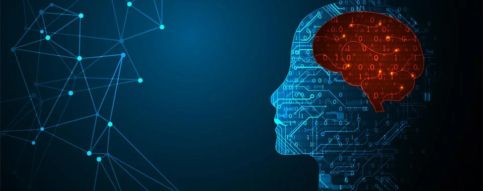 Abstract digital brain,technology concept. Vector Stock Illustration