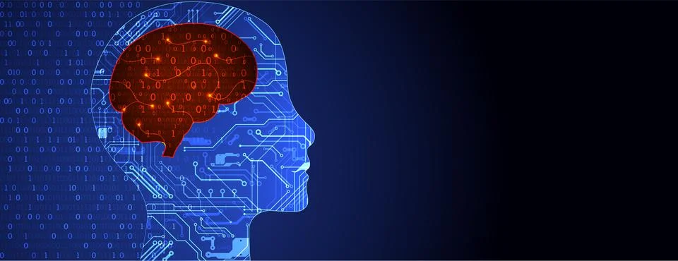 Abstract digital brain,technology concept. Vector Stock Illustration