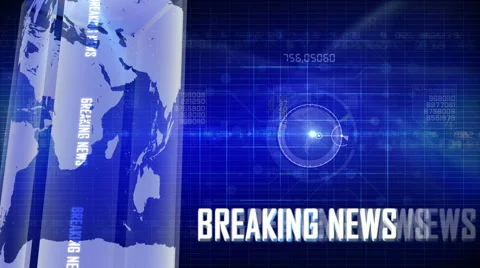 Abstract digital BREAKING NEWS background BLUE Stock Footage 47258084
