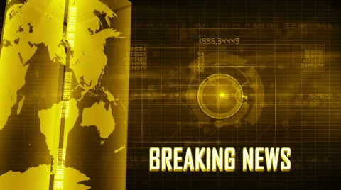 Abstract digital BREAKING NEWS background YELLOW Video stock 47259451