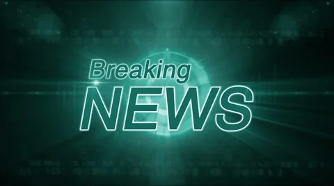 Abstract digital BREAKING NEWS background GREEN Stock Footage 48105132