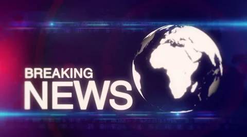 Abstract digital BREAKING NEWS background BLUE-Red Stock Footage 48429033