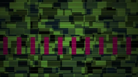 Abstract Digital Camouflage Pattern Background with Green and Blue Blocks. Stock Footage 333912225