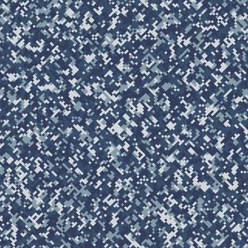 Abstract digital camouflage pattern in cool blue and white colors Stockillustratie