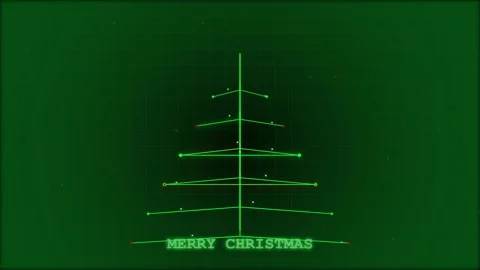 Abstract Digital Christmas Tree Technology Graphic Stock Footage 347012306