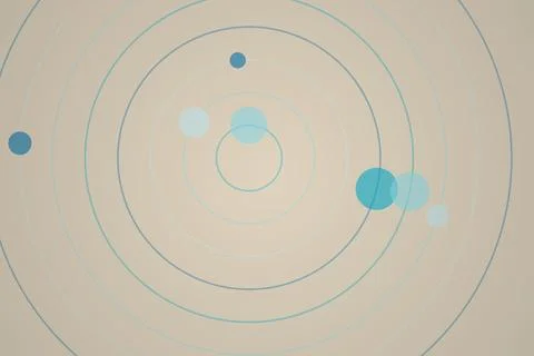 Abstract digital circle pattern with blue dots on beige background Stock Photos