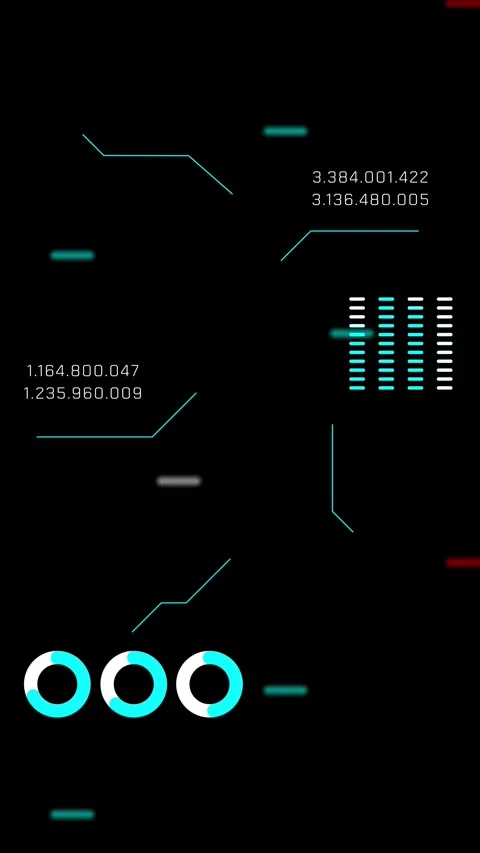 Abstract Digital Circles and Shapes Animation. Stock Footage 317302804