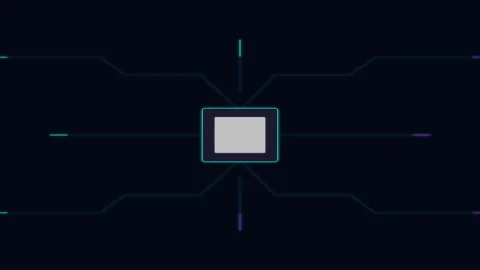 Abstract Digital Circuit Board Animation with Glowing Lines Stock Footage 344247796