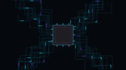 Abstract Digital Circuit Board Animation Stock Footage 344248129