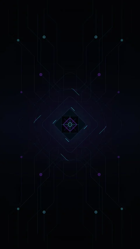 Abstract digital circuit board background, with glowing neon, data nodes an.. Stock Footage 348283700