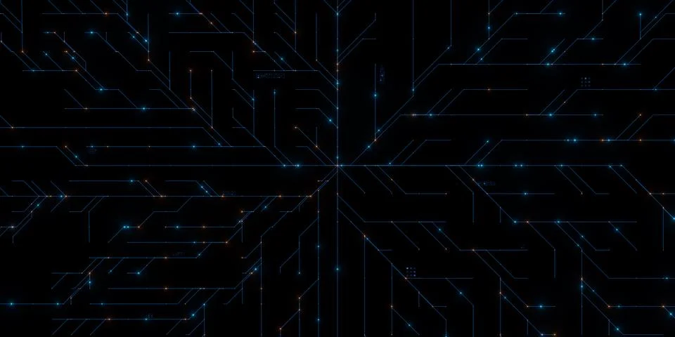 Abstract Digital Circuit Board Data Network Background Stock Illustration