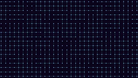 Abstract digital circuit board grid with glowing nodes, seamless tech background Stock Footage 333187942
