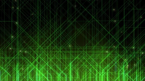 Abstract Digital Circuit Board Light Green Neon Lines Stock Footage 339267253
