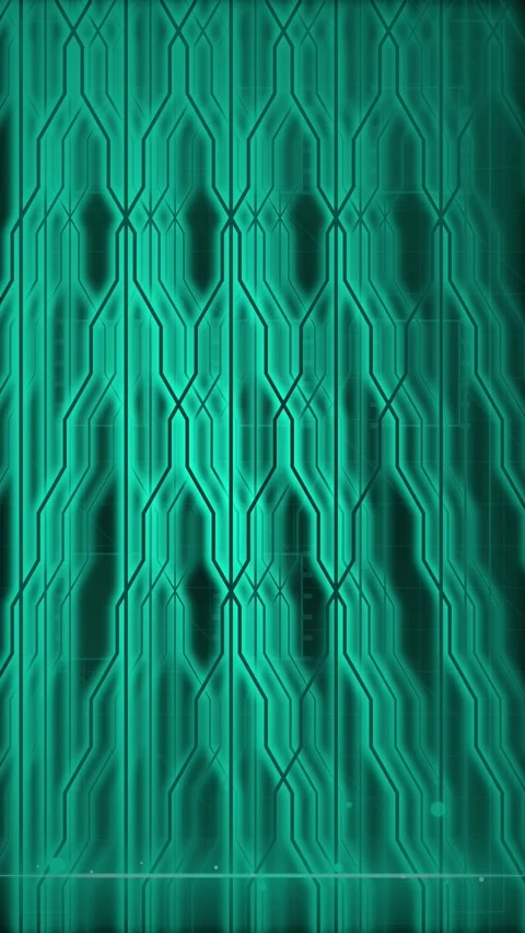 Abstract Digital Circuit Board Pattern Background in Glowing Green Stock Footage 346196336