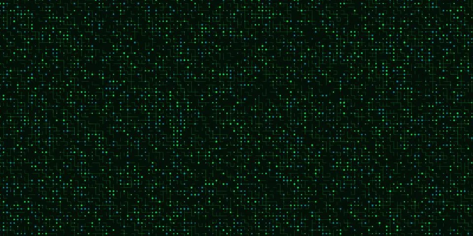 Abstract digital circuit board pattern with green lights Stock Illustration