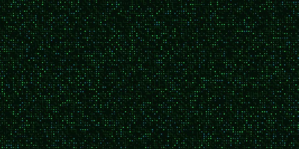 Abstract digital circuit board pattern with green pixels イラスト素材