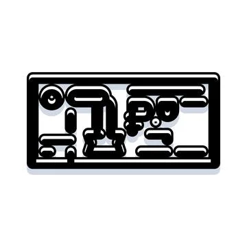 Abstract digital circuit board processing data icon 库存插图