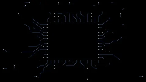 Abstract digital circuit pattern. Futuristic microchip design. Stock Footage 320933668