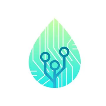 Abstract Digital Circuit on Water. Vector Illustration Stock Illustration
