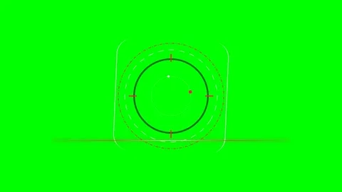 Abstract digital circular interface design against a bright green background Vidéo 341820973