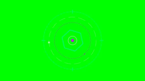 Abstract digital circular interface element on a solid green background scree Stock-Footage 340267394