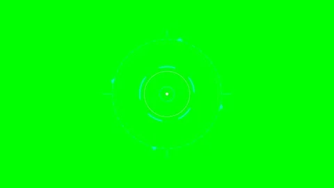 Abstract digital circular interface element on a vibrant green background Stock Footage 340267523