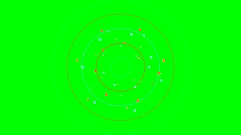 Abstract digital circular pattern on a vibrant chroma key green background Stock Footage 340266620