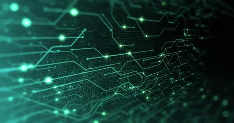 Abstract digital city. Digital Circuit board, Motherboard, Digital chip. Stock Illustration