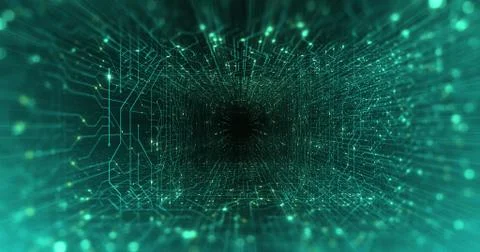 Abstract digital city. Digital Circuit board, Motherboard, Digital chip. Stock Illustration