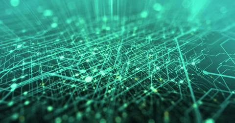 Abstract digital city. Digital Circuit board, Motherboard, Digital chip. Stock Illustration