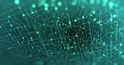 Abstract digital city. Digital Circuit board, Motherboard, Digital chip. Stock Illustration