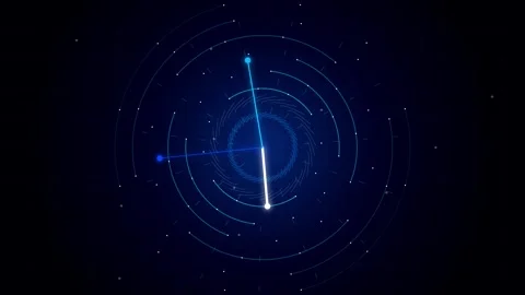 Abstract digital clock animation with futuristic blue technology visualizatio Stock Footage 346006372
