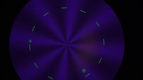 Abstract Digital Clock Animation with Rotating Glowing Particles and Circul.. Stock Footage 340492943