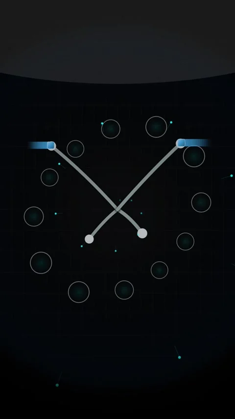 Abstract Digital Clock Interface with Glowing Particles and Motion Lines Stock Footage 346206125
