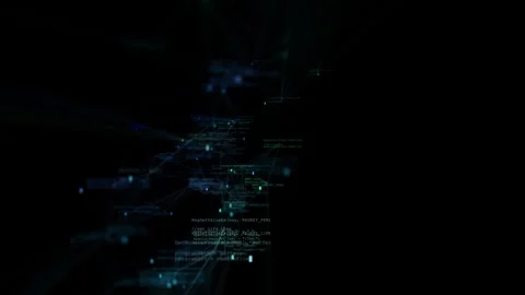 An abstract digital cloud calculates operations against a black background Stock Footage 241061758