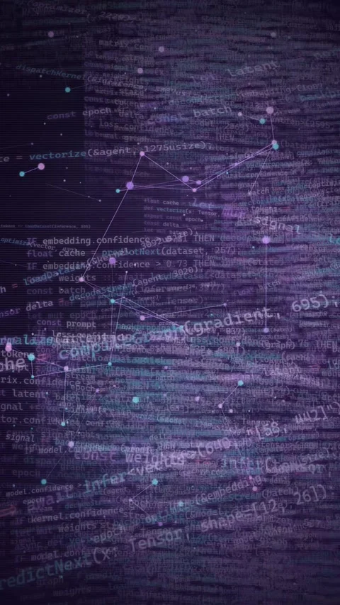 Abstract Digital Code and Neural Network Connection Background Stock Footage 335341639