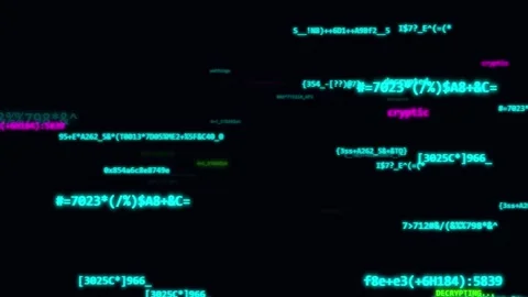 Abstract digital code animation on black background Stock Footage 341416106
