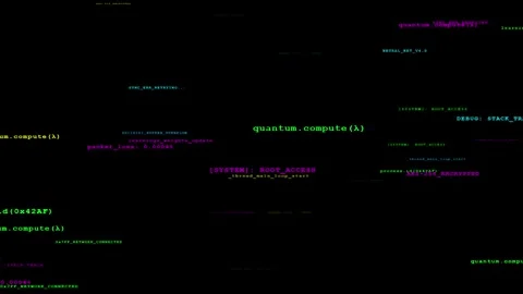Abstract Digital Code Animation on Black Background Stock Footage 341416162