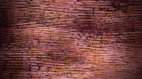 Abstract Digital Code Background with Red Cinematic Lighting Stock Footage 335354490