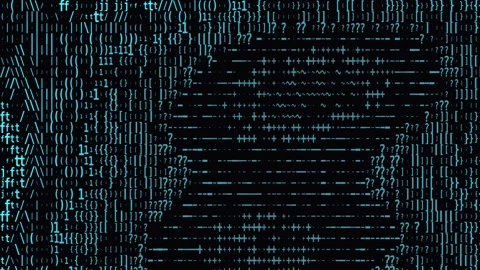 Abstract Digital Code Flowing Technology Data Stream Dynamic Stock Footage 348779157