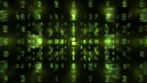 Abstract Digital Code Matrix Floating Binary Numbers 库存影片 336180990