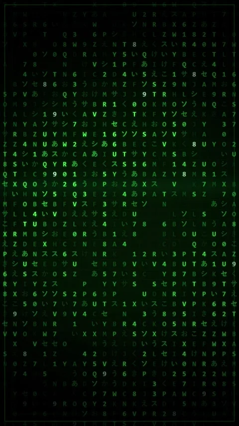 Abstract Digital Code Matrix Stream Overlay Background Wallpaper Video stock 345494569