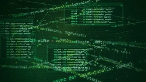 Abstract Digital Code Stream Green Matrix Background Stock Footage 335358267