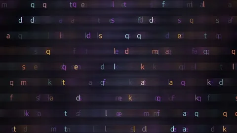 Abstract Digital Colored Letters Billboard Display Video stock 308748290
