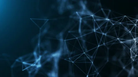 Abstract digital communication dots and lines polygonal structure. Technology Stock Footage 159894471