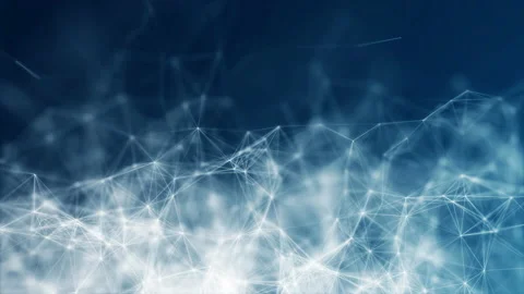Abstract digital communication dots and lines polygonal structure. Technology Stock Footage 159897049