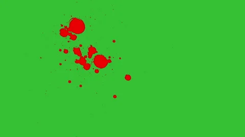 Abstract digital composition.  blood drops falling on a green background. Stock Footage 312688119