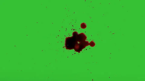 Abstract digital composition depicting blood drops falling on a green screen Video stock 312687938