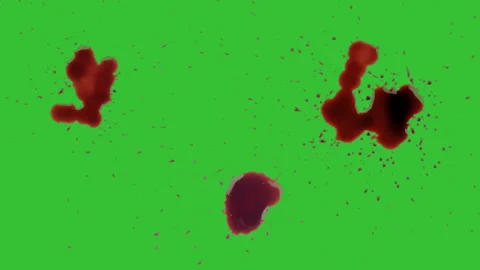 Abstract digital composition depicting blood drops falling on green screen Stock Footage 312687977