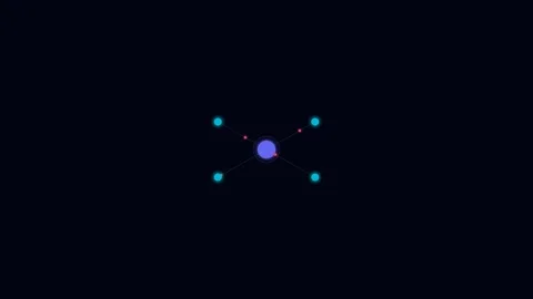 Abstract digital composition featuring a central blue core with four lights Stock Footage 338310802